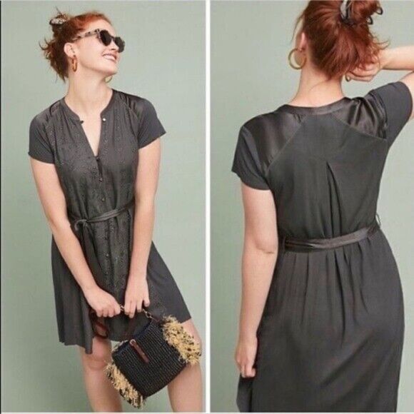 Anthropologie Tiny Stone Harbor Eyelet Shirt Dress Size XS - Picture 1 of 4